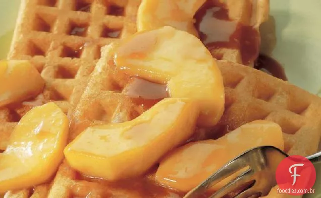 Waffles Caramelo Com Topo De Maçã