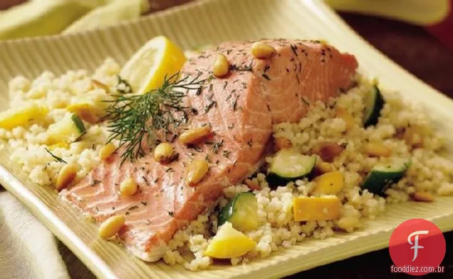 Salmão e cuscuz assar