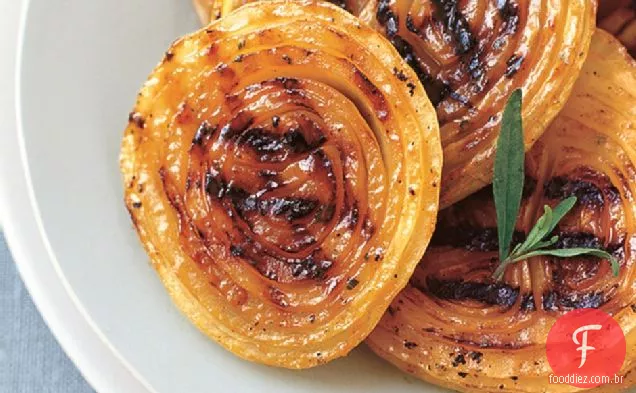 Bifes De Cebola Para Churrasco Com Molho De Mostarda E Mel