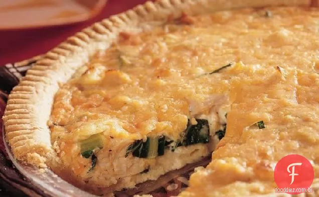 Collard Greens e quiche de Peru
