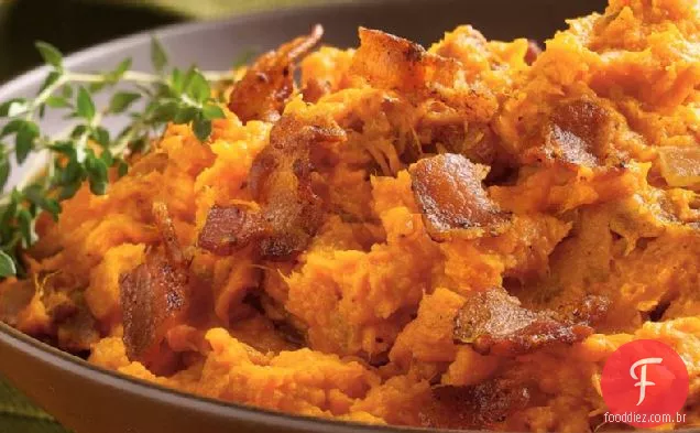 Purê de Batata Doce Com Bacon