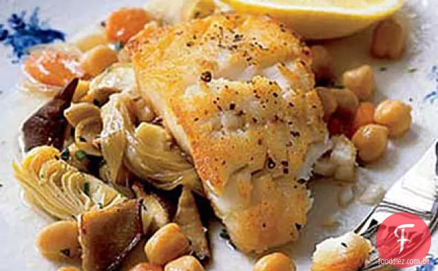 Bacalhau com alcachofras e Grão De Bico