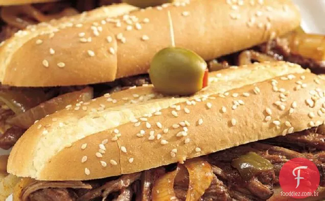 Slow-Cooker Smoky Brisket Hoagies