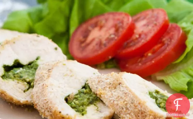 Mozzarella Pesto Recheado Com Peitos De Frango
