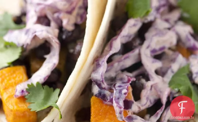 Tacos de batata doce e Feijão Preto