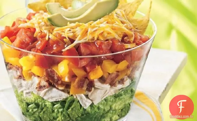 Salada de frango BLT taco