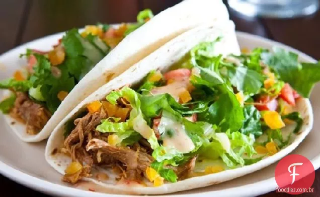 Tacos De Frango De Damasco De Fogão Lento