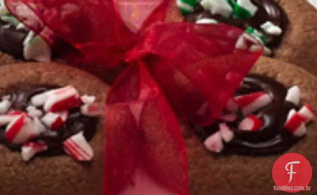Peppermint-Fudge Thumbprint Cookies