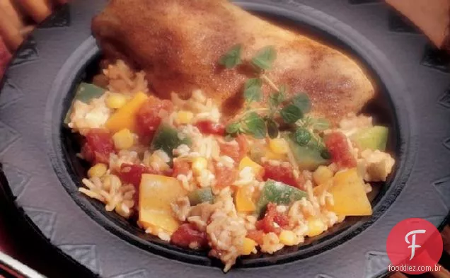 Cajun frango e arroz