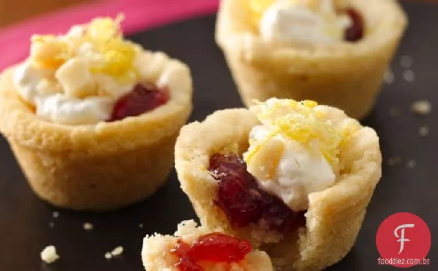 Copos Cremosos Do Biscoito Da Limão-Baga