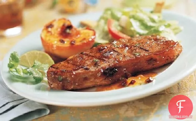 Bifes de tira com esmalte Chipotle-pêssego