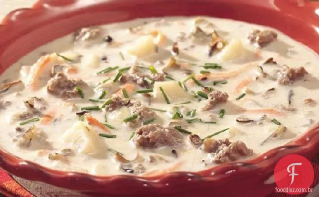 Sopa De Arroz Selvagem Cremosa