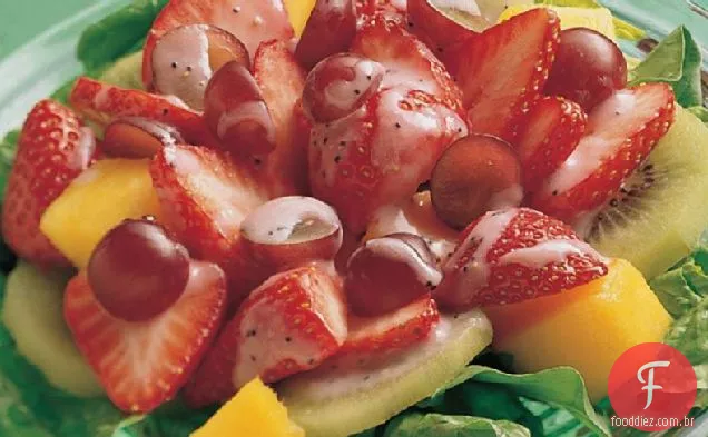 Salada de frutas com vinagrete de Sementes De Morango e papoula