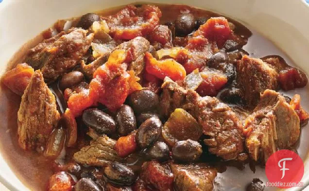 Chili de carne e feijão com fogão lento