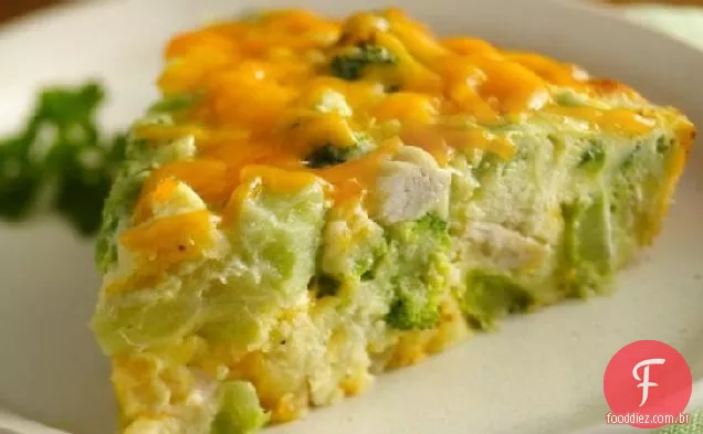 Torta de frango e brócolis sem glúten impossivelmente fácil