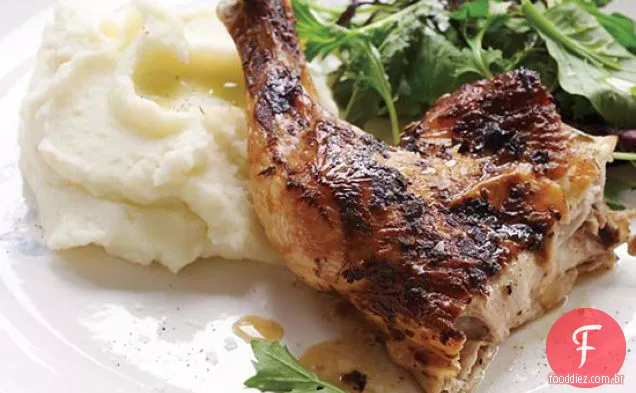 Frango Assado rápido com mostarda e alho