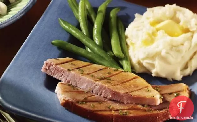 Bife de presunto com esmalte de maçã
