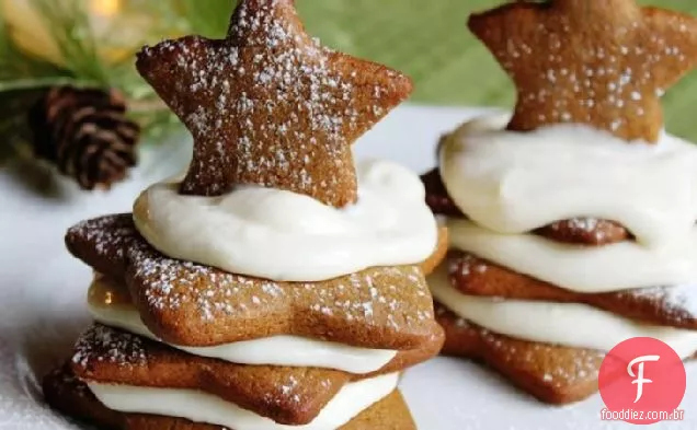 Gingerbread Cheesecake Cookie Stacks