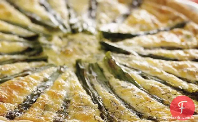 Salmão defumado e quiche de aspargos