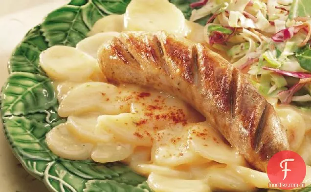 Salada de batata alemã com pirralhos