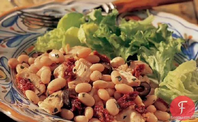 Feijão branco italiano com frango
