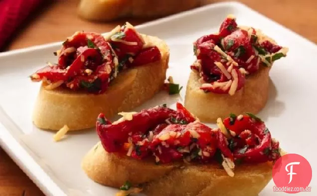 Pimentão Vermelho Assado Bruschetta