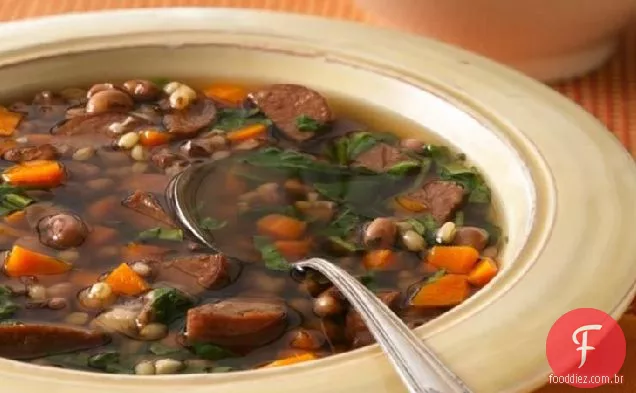 Sopa de ervilha e Salsicha de Olhos Pretos