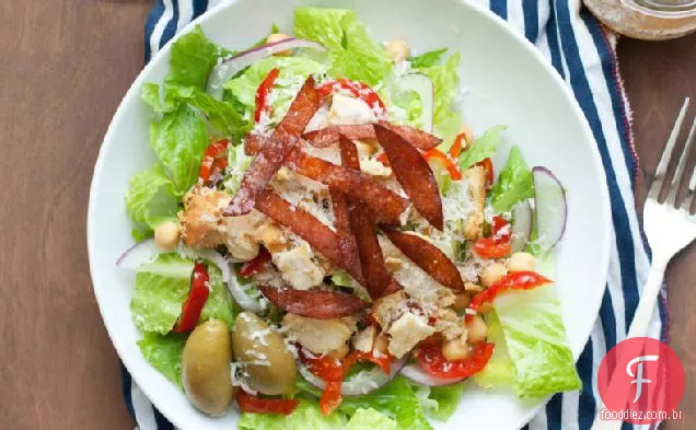 Salada picada Italiana Com Batatas Fritas