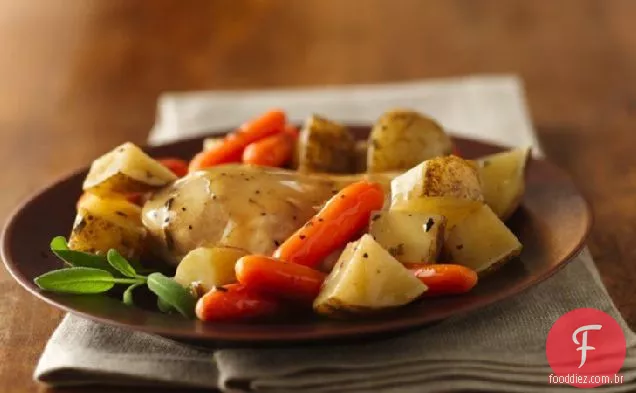 Frango com sálvia e batatas
