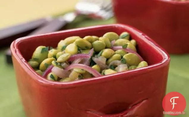 Edamame com vinagrete de mostarda