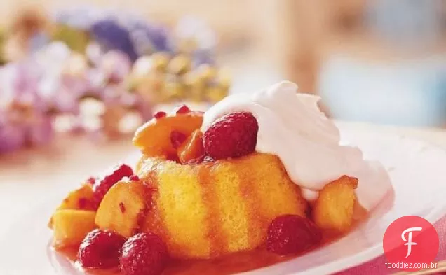 Caramelizado pêssego e Framboesa Shortcakes