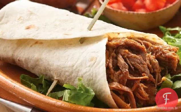 Burritos De Porco Do Sudoeste Do Fogão Lento