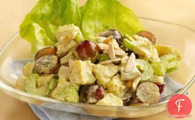 Frango com curry e Salada De Uva