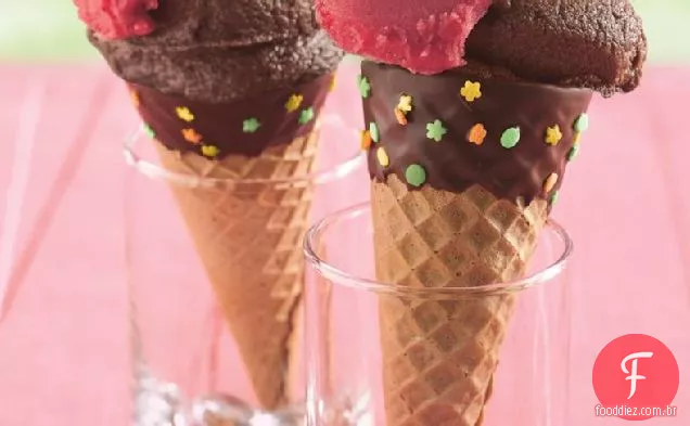 Cones De Mousse De Chocolate