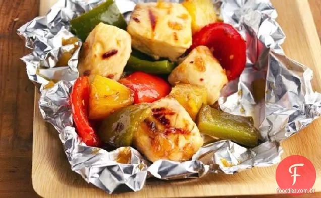 Abacaxi Grelhado-Pacotes De Kabob De Frango