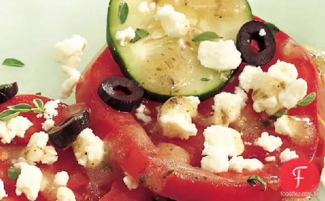 Salada de tomate e queijo Feta