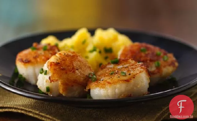 Pan Seared Parmesão Vieiras