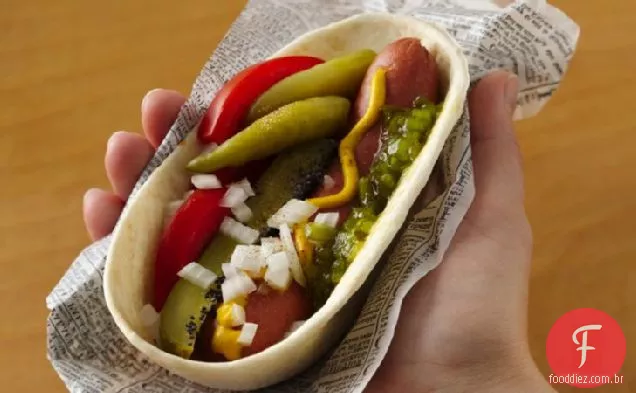 Chicago Style Stand ' N Stuff ™ Hot Dog Tacos