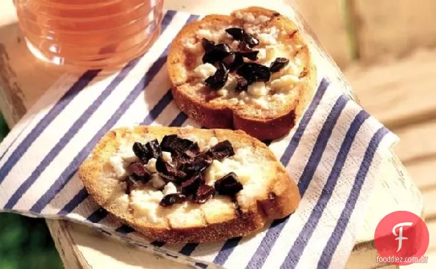 Feta grelhada e Pão De Azeitona