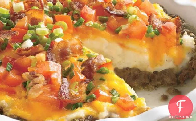 Carne moída e Torta de batata duas vezes assada
