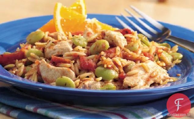 Frango crioulo e Orzo