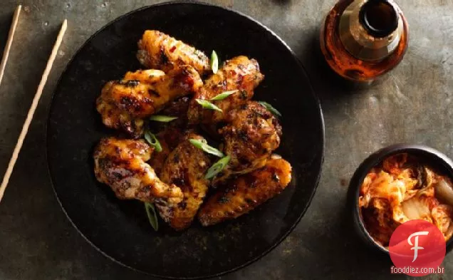 Asas De Frango Tailandês Picante Grelhado