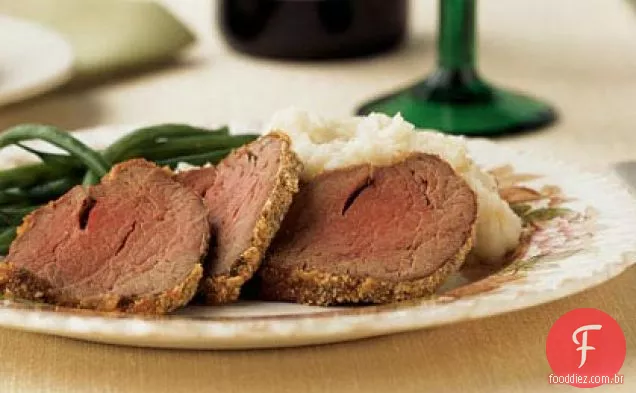 Lombo de rábano e carne com crosta de mostarda