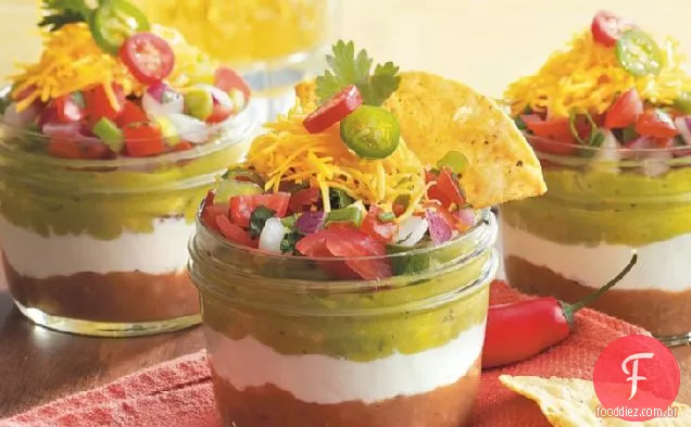 Taco Dip em uma jarra