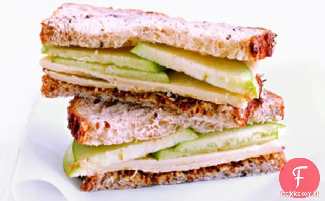 Cheddar e Sanduíche de maçã