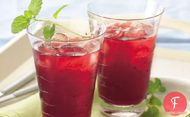 Chá Gelado De Cranberry-Menta