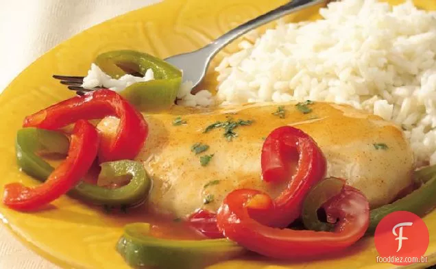 Frango cítrico com pimentão