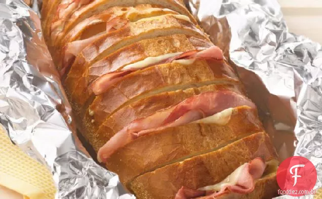 Presunto grelhado e queijo Pull-Apart Pão de sanduíche