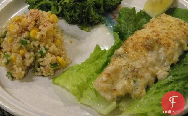 Carrie S. Forbes - Gingerlemongirl.com: Linguado parmesão assado do café Atlantic e salada de milho e Quinoa de Kate