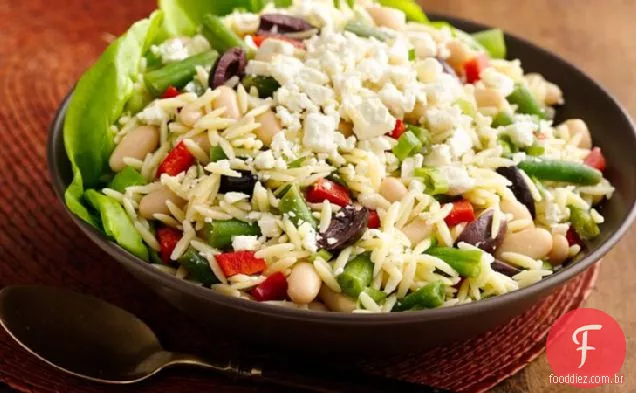 Lemony Orzo Dois Feijão Salada